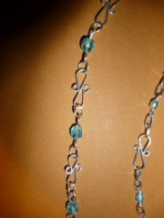 argenté et perles bleu turquoise